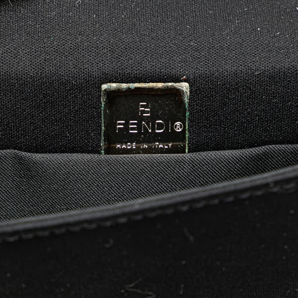 Pre-owned Fendi Mini Nylon FF Lock Crossbody Black