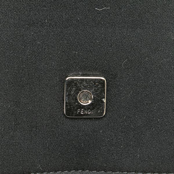 Pre-owned Fendi Mini Nylon FF Lock Crossbody Black