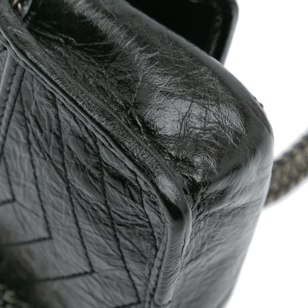 Pre-owned Saint Laurent Micro Crinkled Leather Niki Airpods Case with Chain Black