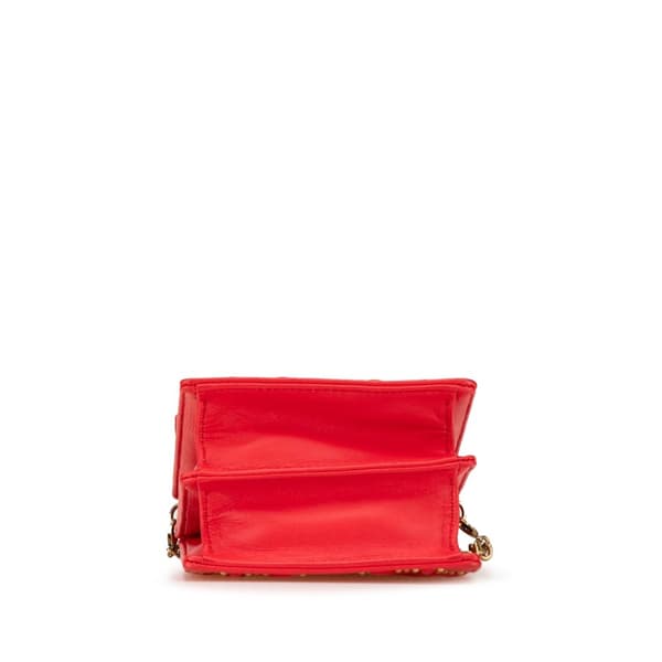 Pre-owned Dior Studded Lambskin Vertical Diorama Bag Red