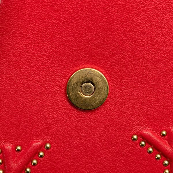 Pre-owned Dior Studded Lambskin Vertical Diorama Bag Red