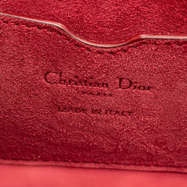 Pre-owned Dior Lambskin Dioraddict Lockbox Crossbody Red