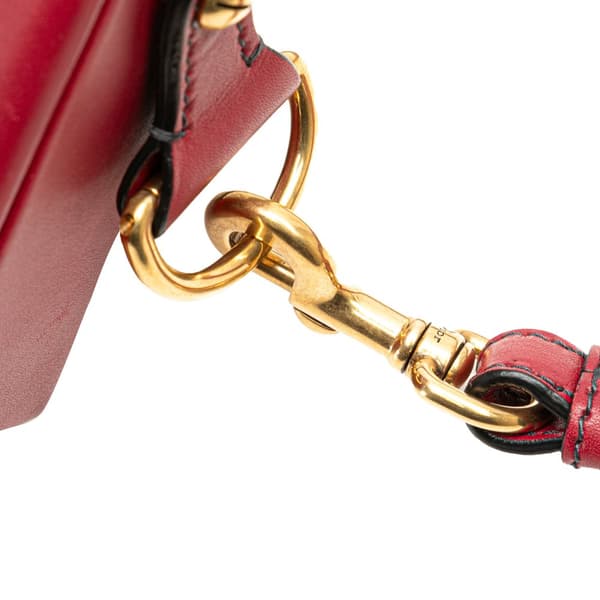 Pre-owned Dior Lambskin Dioraddict Lockbox Crossbody Red
