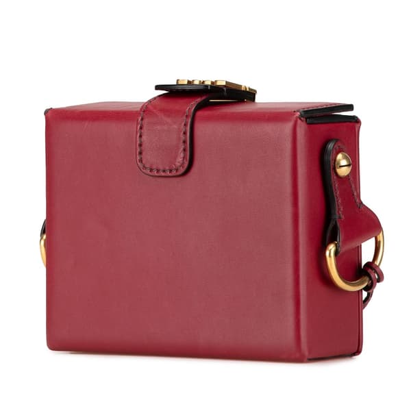 Pre-owned Dior Lambskin Dioraddict Lockbox Crossbody Red