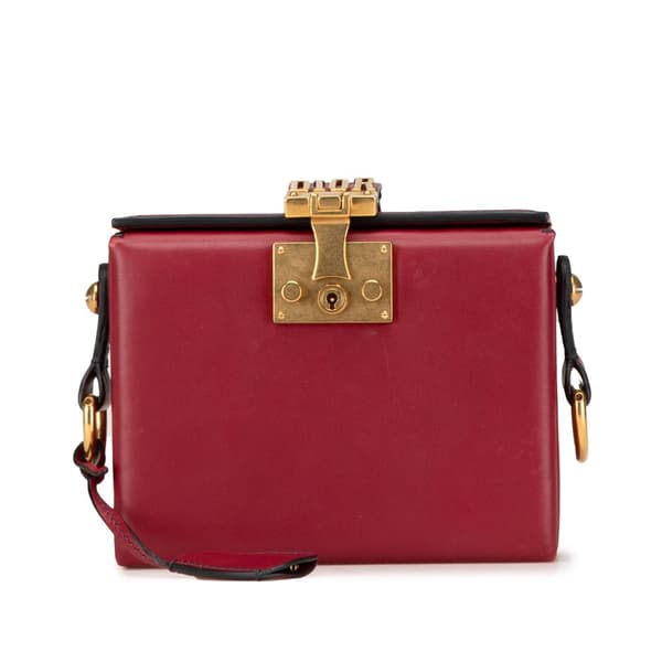Pre-owned Dior Lambskin Dioraddict Lockbox Crossbody Red