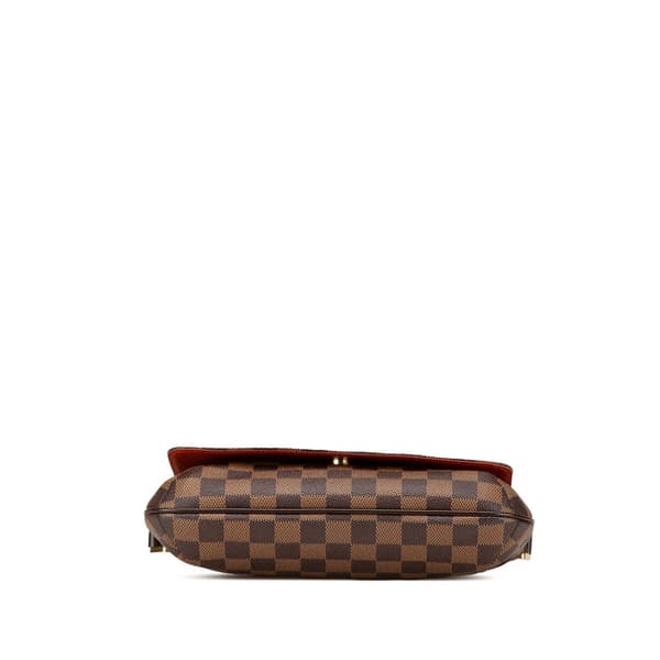 Pre-owned Louis Vuitton Damier Ebene Musette Tango Long Strap Brown