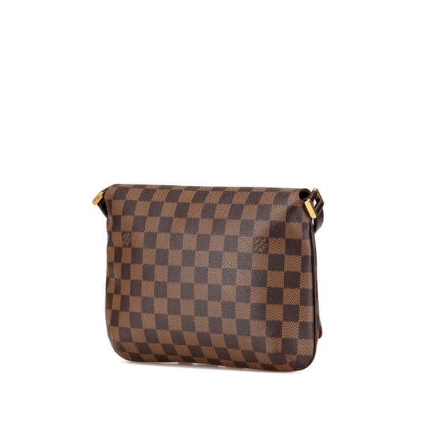 Pre-owned Louis Vuitton Damier Ebene Musette Tango Long Strap Brown