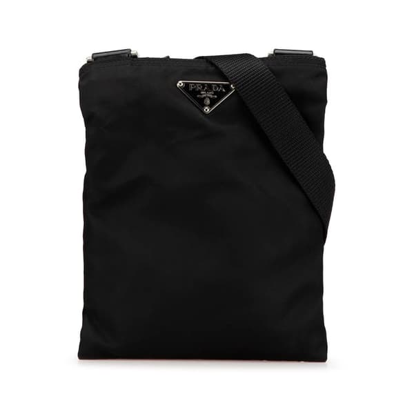 Pre-owned Prada Tessuto Zip Top Crossbody Black