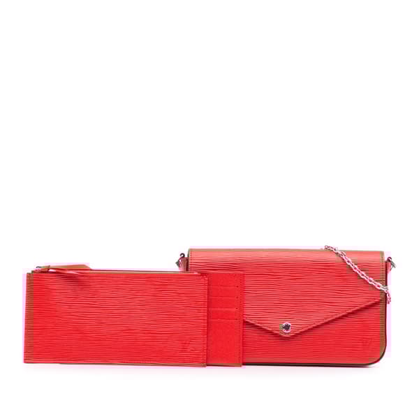 Pre-owned Louis Vuitton Epi Pochette Felicie Red
