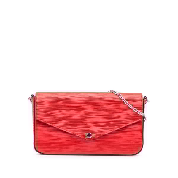 Pre-owned Louis Vuitton Epi Pochette Felicie Red