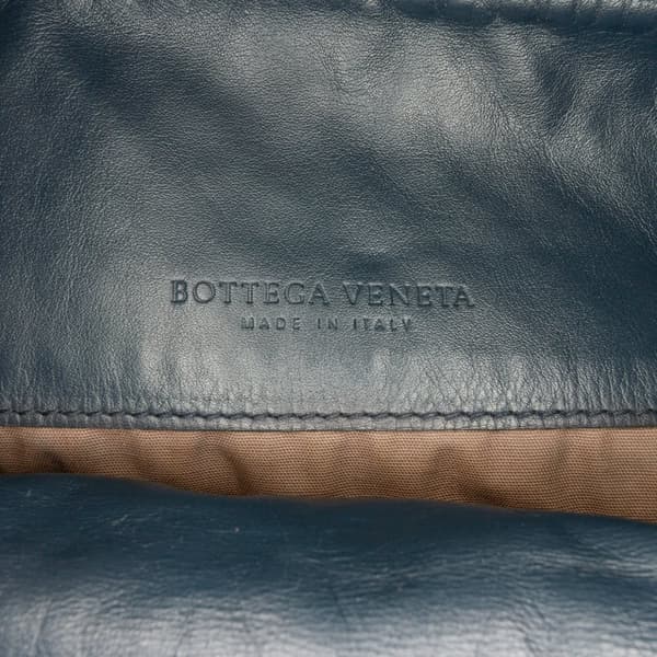 Pre-owned Bottega Veneta Nappa Intrecciato Flap Crossbody Blue
