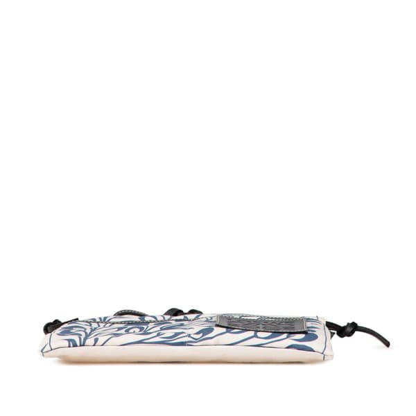 Pre-owned LOEWE Anagram Canvas Drawstring Crossbody White