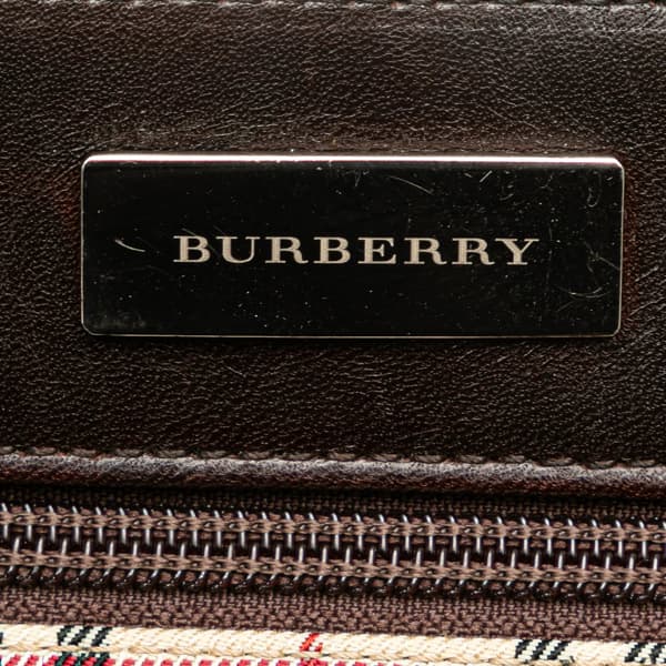 Pre-owned Burberry House Check Canvas Crossbody Brown