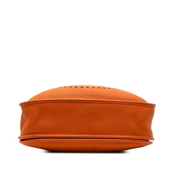 Pre-owned Hermès Clemence Evelyne III PM Orange