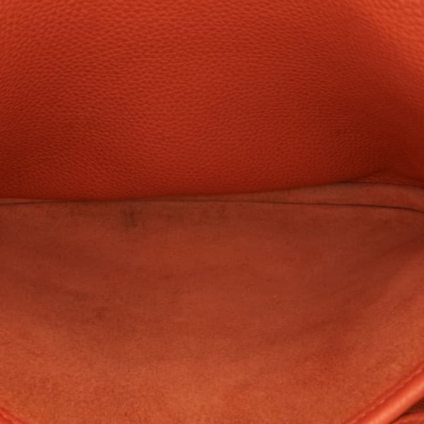 Pre-owned Hermès Clemence Evelyne III PM Orange