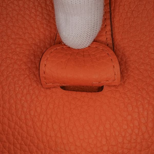 Pre-owned Hermès Clemence Evelyne III PM Orange
