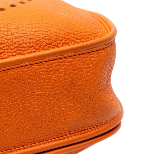 Pre-owned Hermès Clemence Evelyne III PM Orange