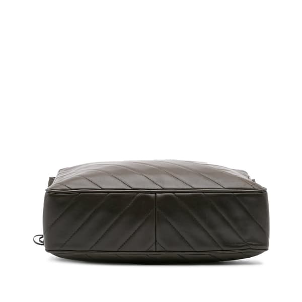 Pre-owned Chanel CC Chevron Lambskin Tassel Crossbody Brown