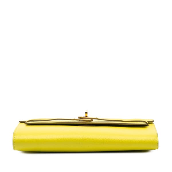 Pre-owned Hermès Chevre Mysore Kelly To Go Wallet Yellow