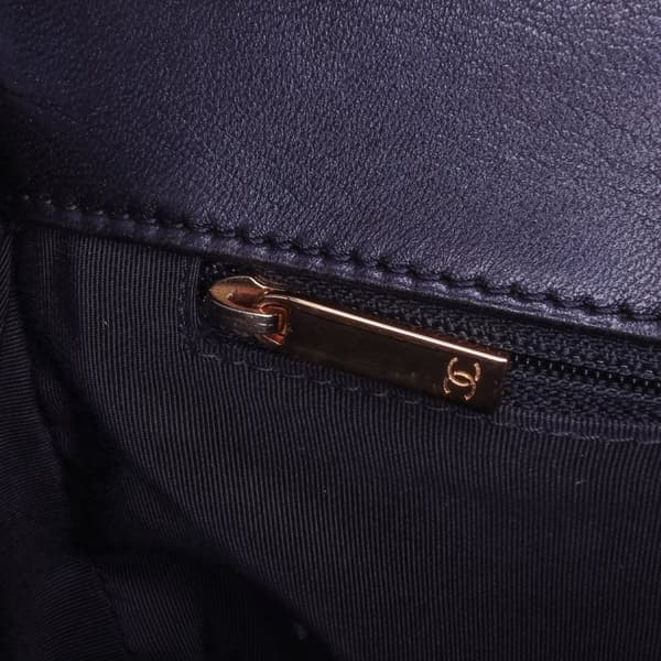 Pre-owned Chanel Medium Lambskin Embossed Cube Boy Flap Blue