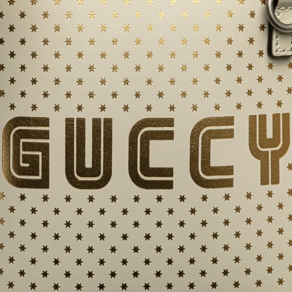 Pre-owned Gucci Mini Calfskin Guccy Sega Crossbody White
