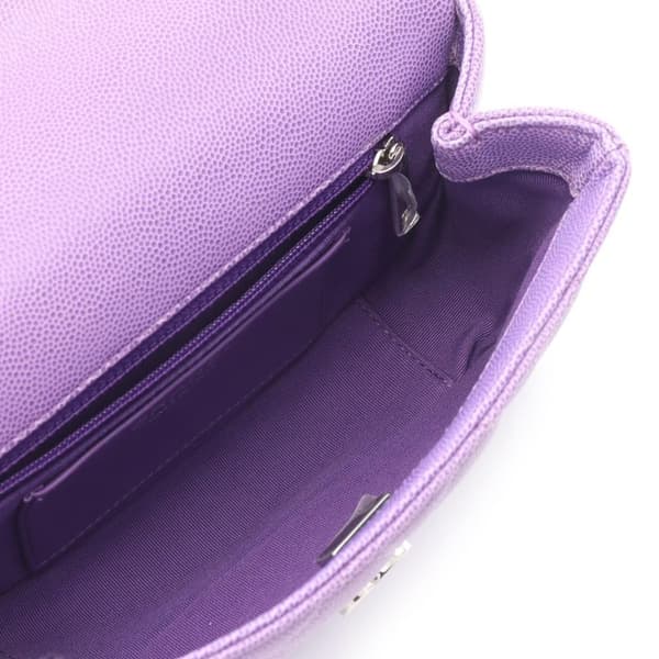 Pre-owned Chanel Small Quilted Caviar My Everything Flap Purple