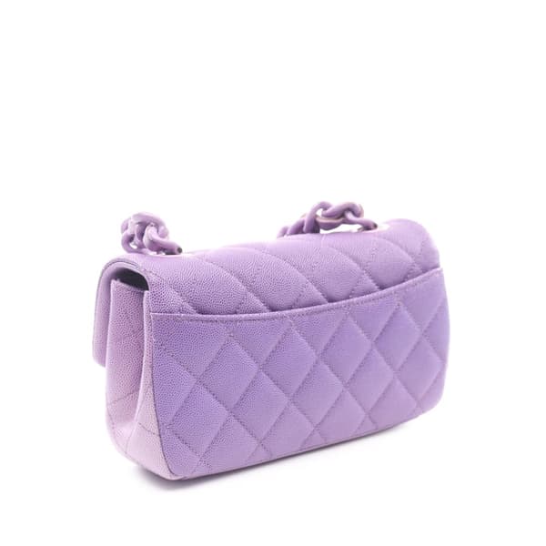 Pre-owned Chanel Small Quilted Caviar My Everything Flap Purple