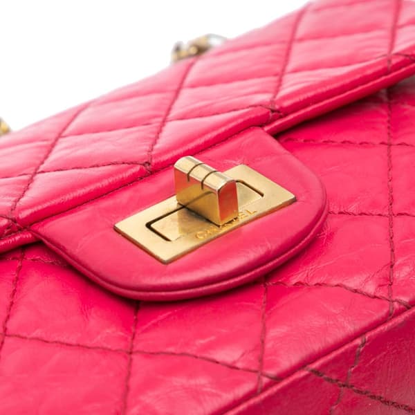 Pre-owned Chanel Mini Reissue 2.55 Calfskin Flap Pink