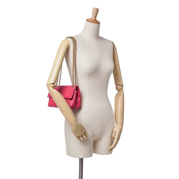 Pre-owned Chanel Mini Reissue 2.55 Calfskin Flap Pink