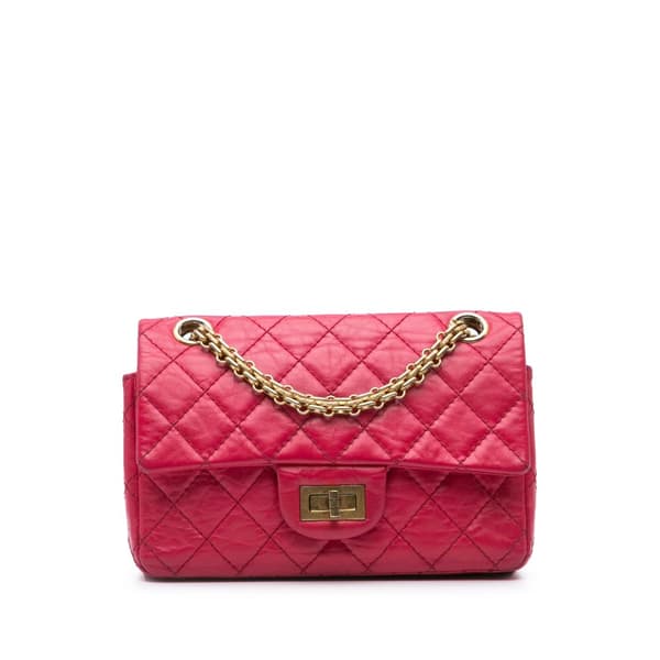 Pre-owned Chanel Mini Reissue 2.55 Calfskin Flap Pink