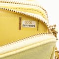 Miniatyrbild 9 av 10: Pre-owned Chanel Denim Coco Fringe Double Zip Clutch with Chain Yellow