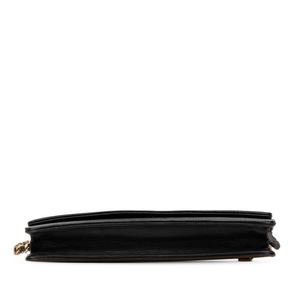Pre-owned Chanel CC Caviar Wallet on Chain Black