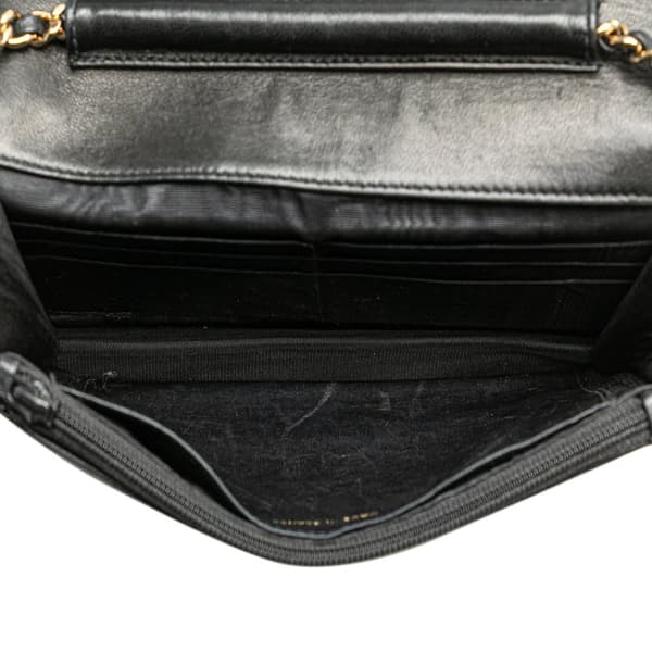 Pre-owned Chanel CC Caviar Wallet on Chain Black