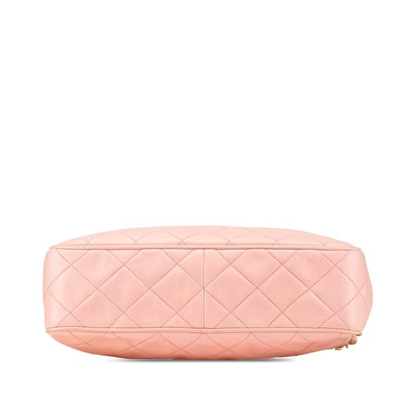 Pre-owned Chanel CC Quilted Lambskin Camera Crossbody Pink