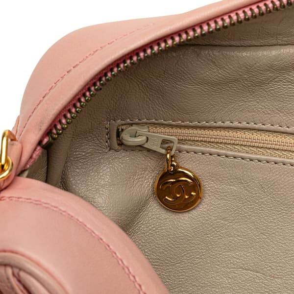 Pre-owned Chanel CC Quilted Lambskin Camera Crossbody Pink