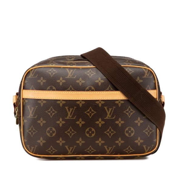 Pre-owned Louis Vuitton Monogram Reporter PM Brown