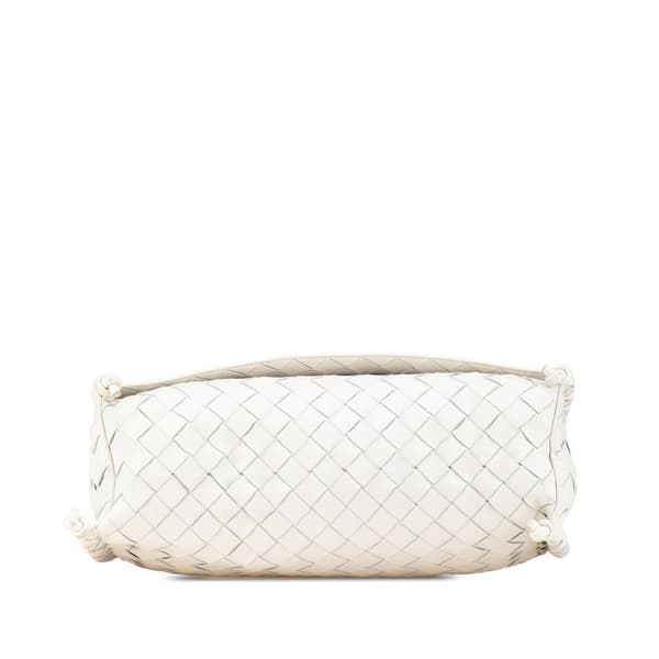 Pre-owned Bottega Veneta Intrecciato Fold Crossbody White