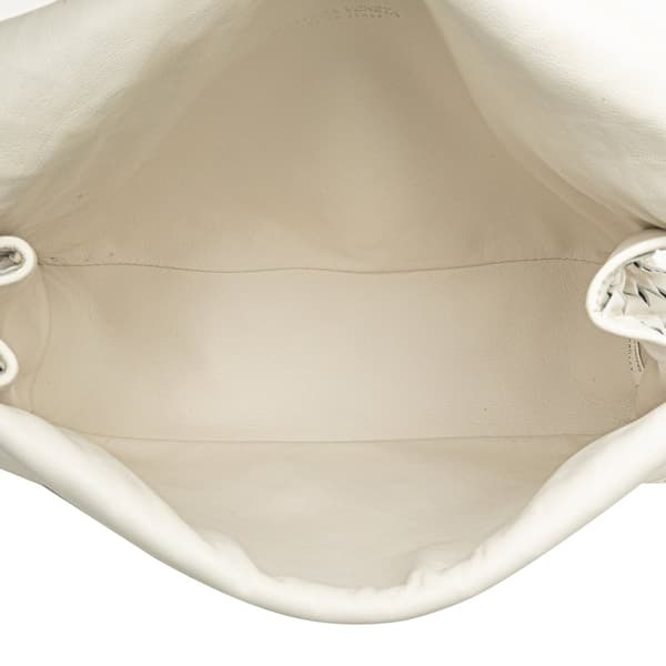 Pre-owned Bottega Veneta Intrecciato Fold Crossbody White