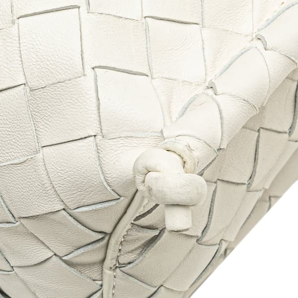 Pre-owned Bottega Veneta Intrecciato Fold Crossbody White