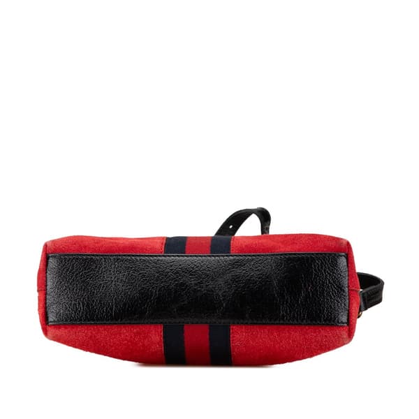 Pre-owned Gucci Small Ophidia Suede Dome Crossbody Red
