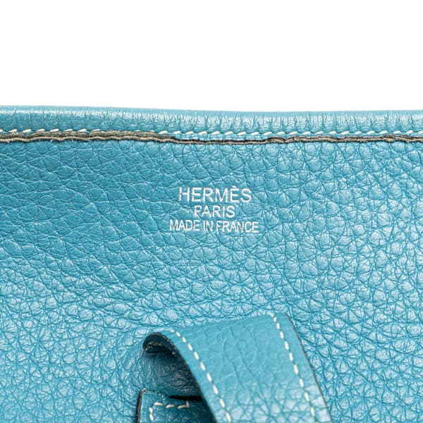 Pre-owned Hermès Clemence Evelyne II GM Blue