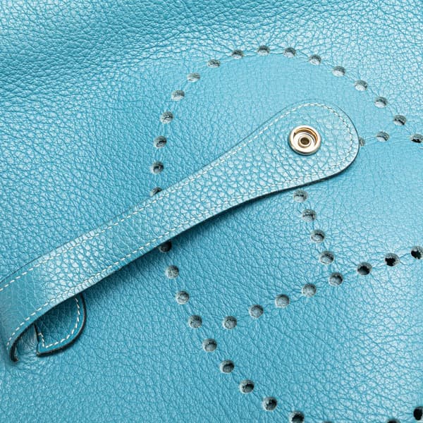 Pre-owned Hermès Clemence Evelyne II GM Blue