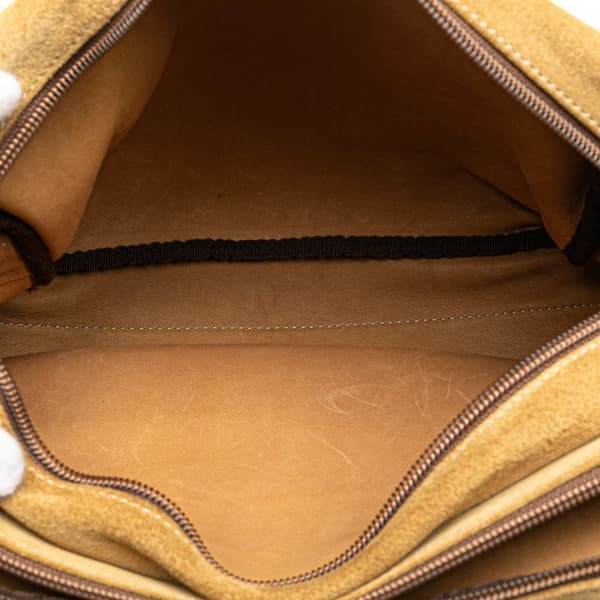 Pre-owned LOEWE Anagram Suede Crossbody Brown