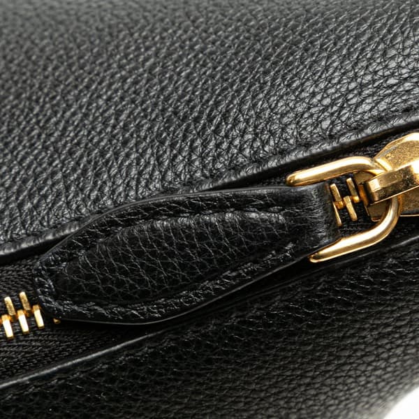 Pre-owned Prada Vitello Phenix Striped Strap Crossbody Black