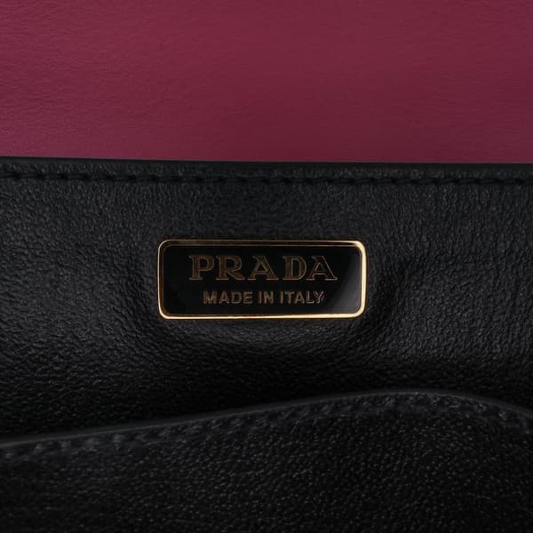 Pre-owned Prada Saffiano Trimmed City Calf Cahier Crossbody Pink