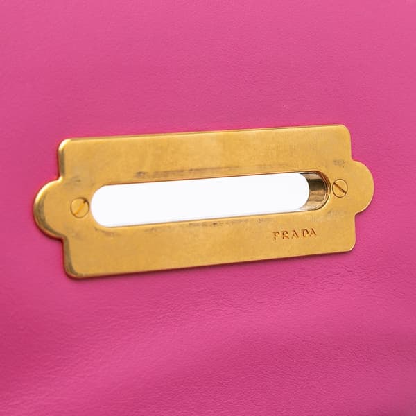 Pre-owned Prada Saffiano Trimmed City Calf Cahier Crossbody Pink