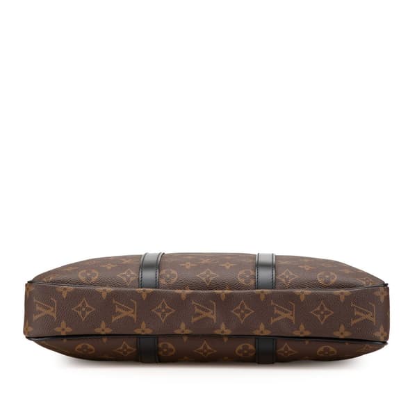 Pre-owned Louis Vuitton Monogram Macassar Porte Documents Voyage Brown