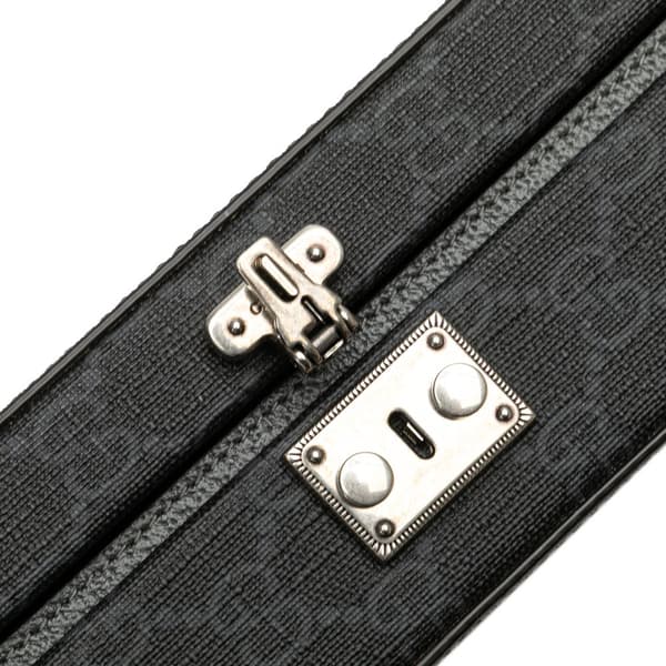 Pre-owned Gucci GG Supreme and Leather Cut Out Interlocking G Crossbody Gray