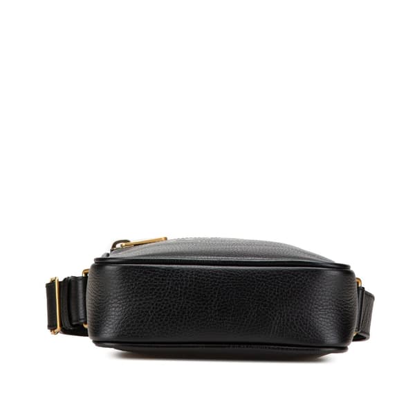 Pre-owned Gucci Leather Logo Crossbody Black