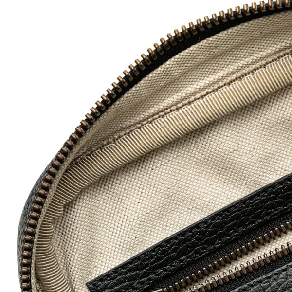 Pre-owned Gucci Leather Logo Crossbody Black